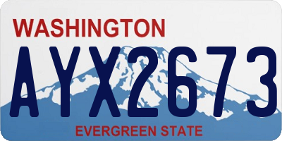 WA license plate AYX2673