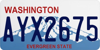 WA license plate AYX2675