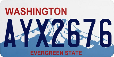 WA license plate AYX2676