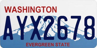 WA license plate AYX2678