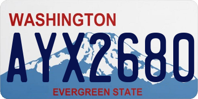 WA license plate AYX2680