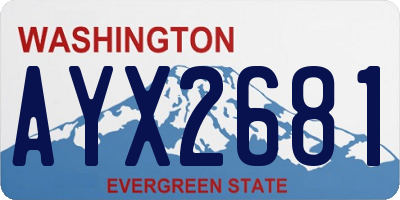 WA license plate AYX2681