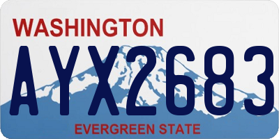 WA license plate AYX2683