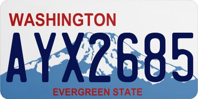 WA license plate AYX2685