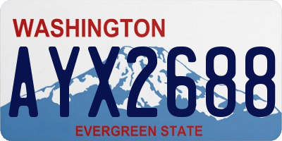 WA license plate AYX2688