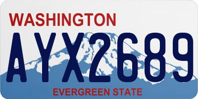 WA license plate AYX2689