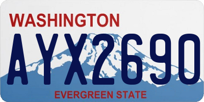 WA license plate AYX2690