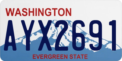 WA license plate AYX2691