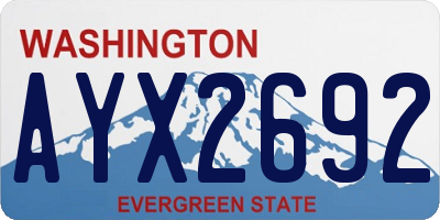 WA license plate AYX2692