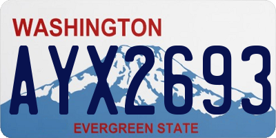 WA license plate AYX2693