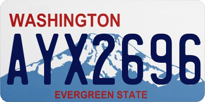 WA license plate AYX2696