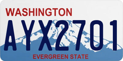 WA license plate AYX2701