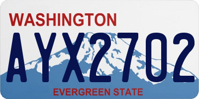 WA license plate AYX2702