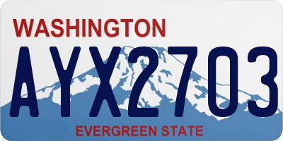 WA license plate AYX2703