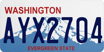 WA license plate AYX2704