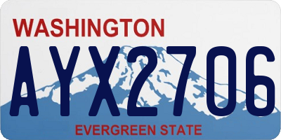 WA license plate AYX2706