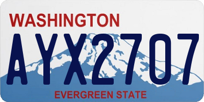 WA license plate AYX2707