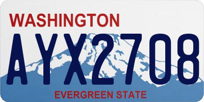 WA license plate AYX2708