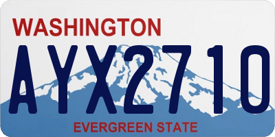 WA license plate AYX2710