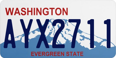 WA license plate AYX2711