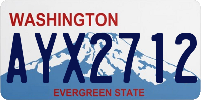 WA license plate AYX2712