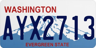 WA license plate AYX2713