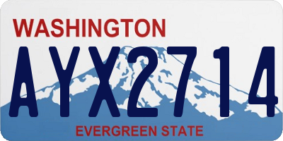 WA license plate AYX2714