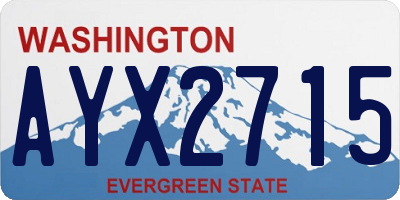 WA license plate AYX2715