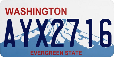 WA license plate AYX2716