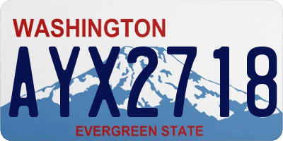 WA license plate AYX2718