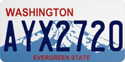 WA license plate AYX2720