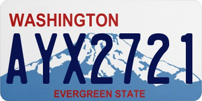 WA license plate AYX2721