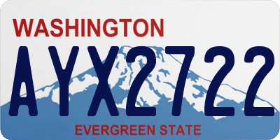 WA license plate AYX2722