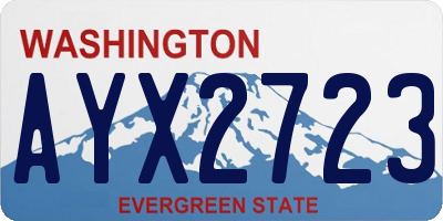 WA license plate AYX2723