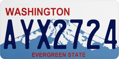 WA license plate AYX2724