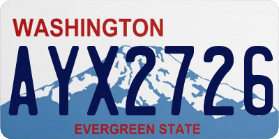 WA license plate AYX2726