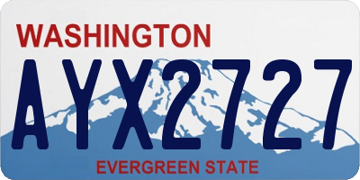 WA license plate AYX2727