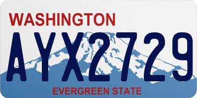 WA license plate AYX2729