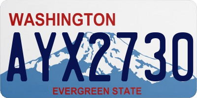 WA license plate AYX2730