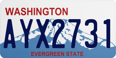 WA license plate AYX2731