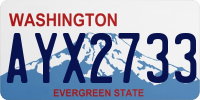 WA license plate AYX2733