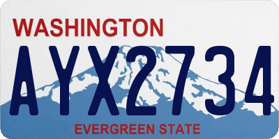 WA license plate AYX2734