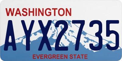 WA license plate AYX2735