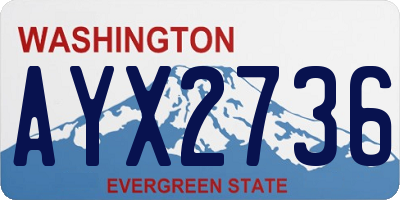 WA license plate AYX2736