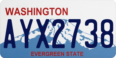 WA license plate AYX2738