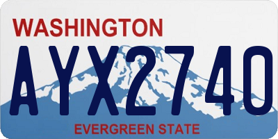 WA license plate AYX2740