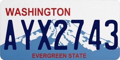 WA license plate AYX2743