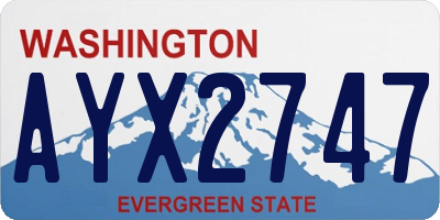 WA license plate AYX2747