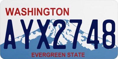 WA license plate AYX2748