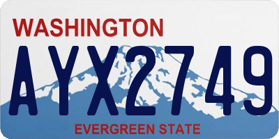 WA license plate AYX2749